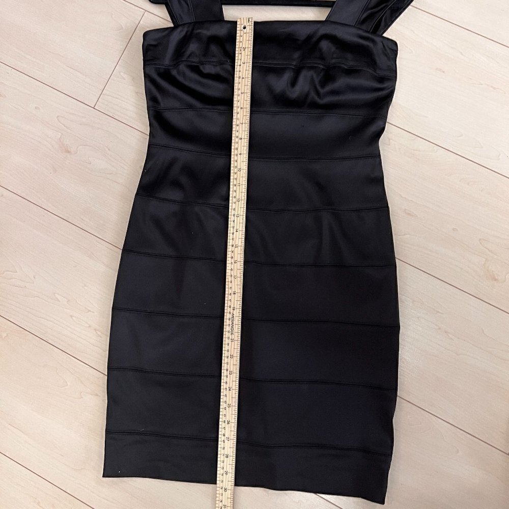 Calvin Klein Black Satin Bandage Bodycon Dress Sz 8 - Picture 10 of 13